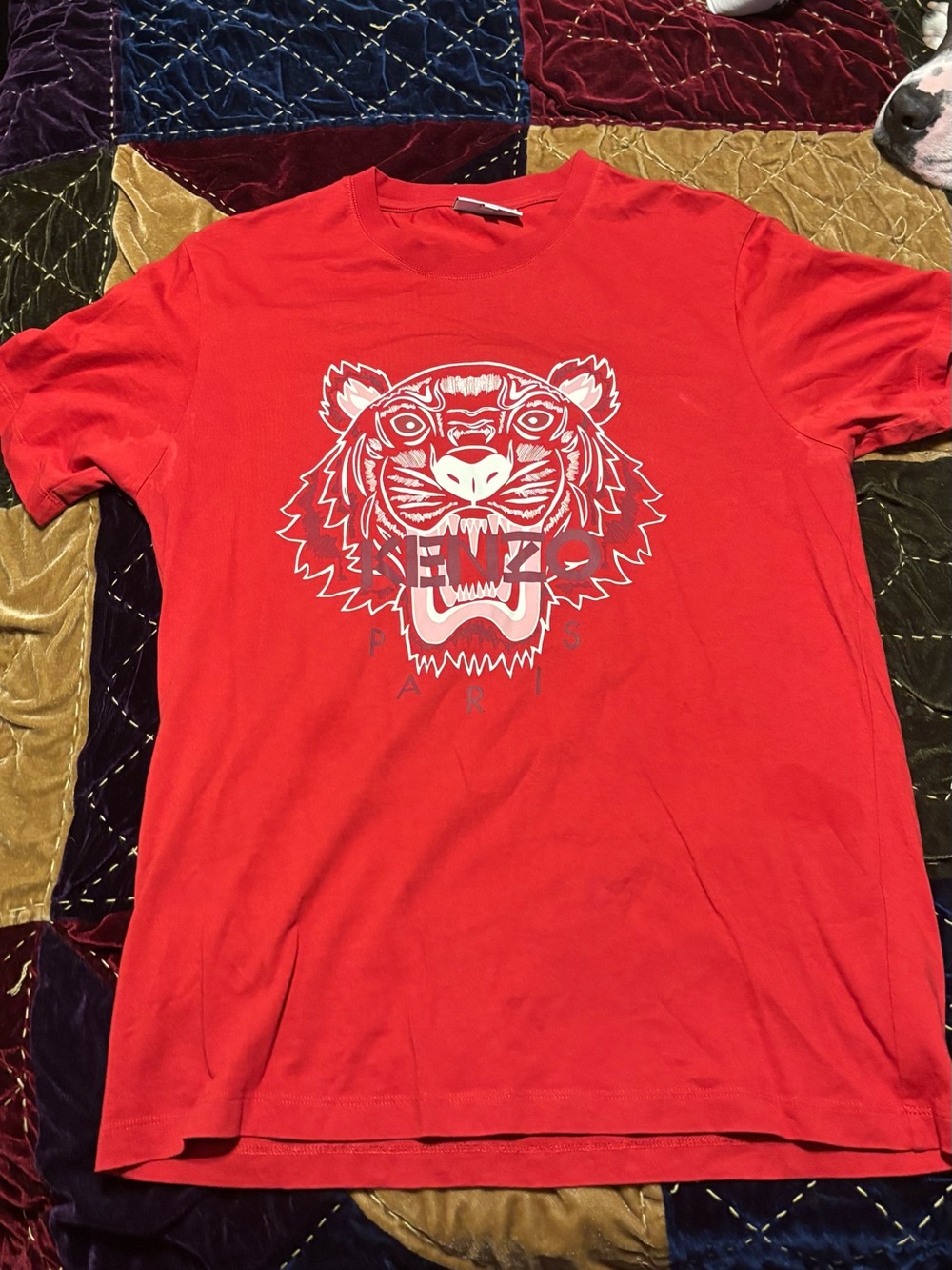 Kenzo Red Short Sleeve Tiger Graphic Tee